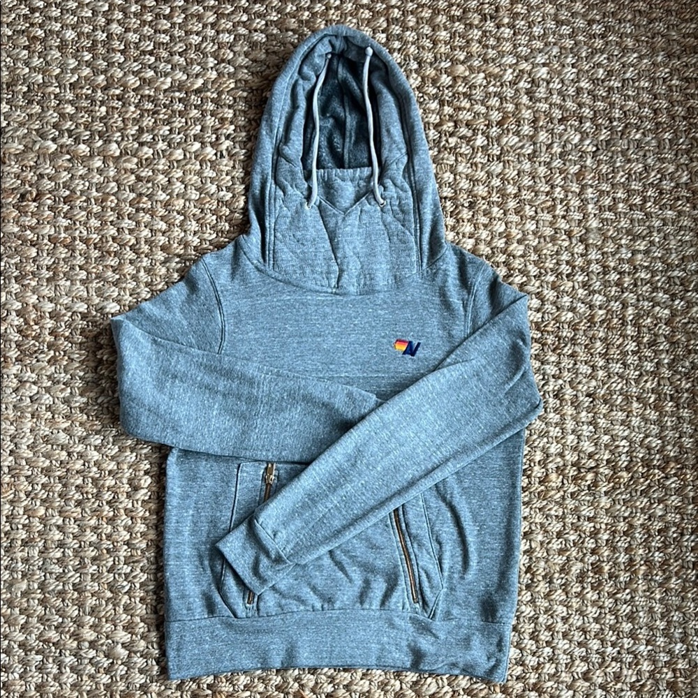 Aviator Nation Charcoal Hoodie with Embroidered Logo